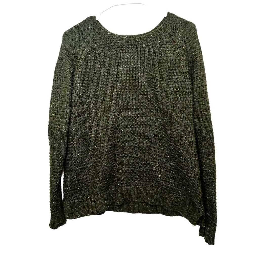 2/$15 Faded Glory - Green Knit Sweater Cozy Long Sleeve Crewneck Pullover Size M